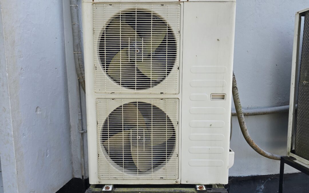 picture of ac side with two fans on it